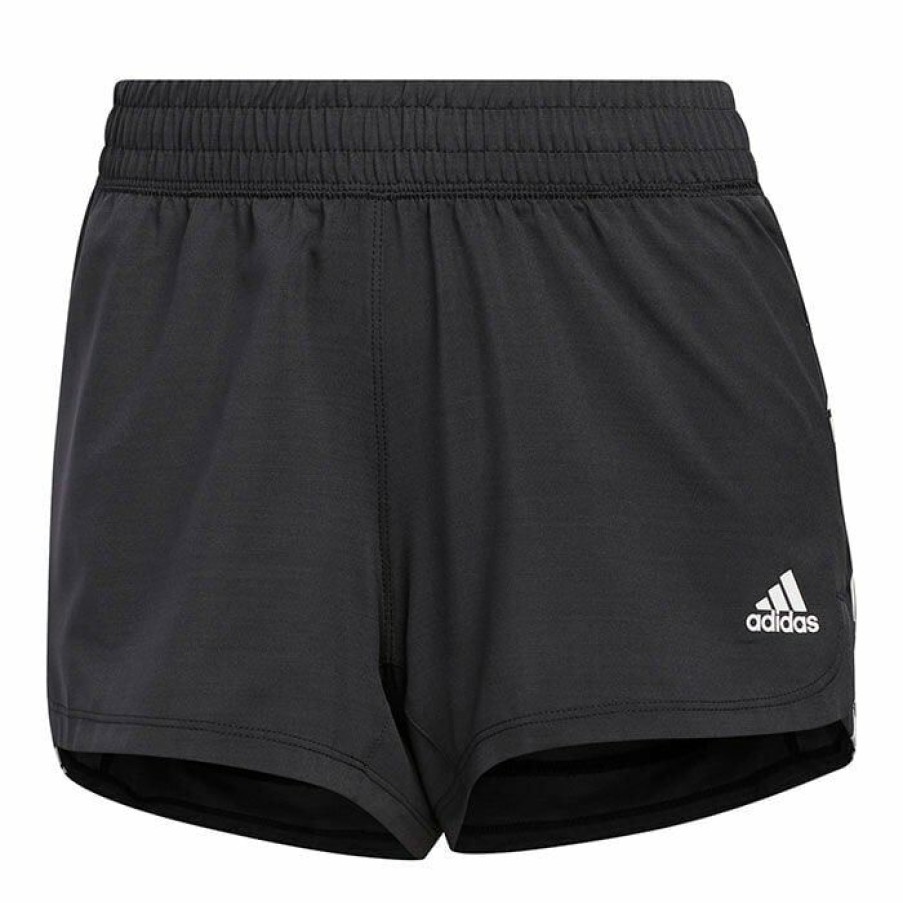 Shorts * | Wholesale Adidas Women'S Pacer Train Woven Trim Short Black