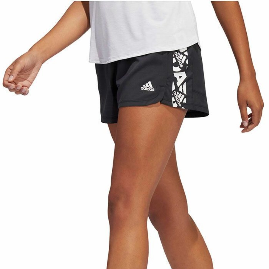 Shorts * | Wholesale Adidas Women'S Pacer Train Woven Trim Short Black