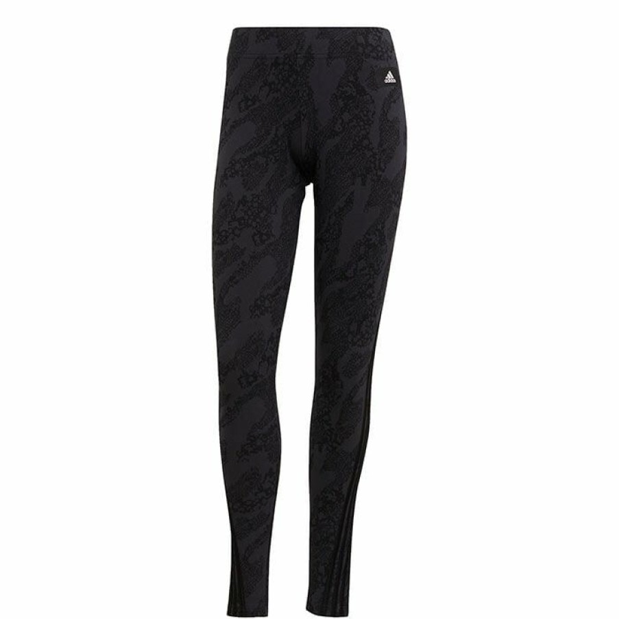 Tights & Leggings * | Deals Adidas Women'S Sportswear Future Icons Animal Print Tight Ebony