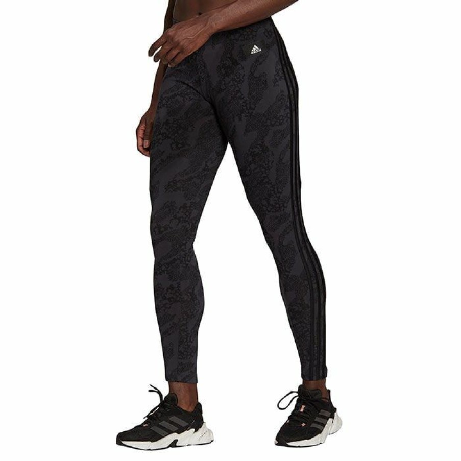 Tights & Leggings * | Deals Adidas Women'S Sportswear Future Icons Animal Print Tight Ebony