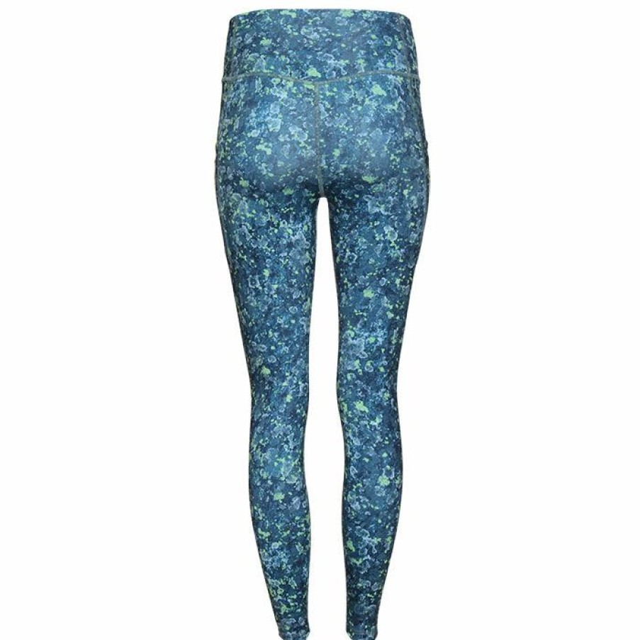 Tights & Leggings * | Best Deal The North Face Women'S Printed Midline High Rise 7/8 Pocket Tight Beta Blue Lichen Print