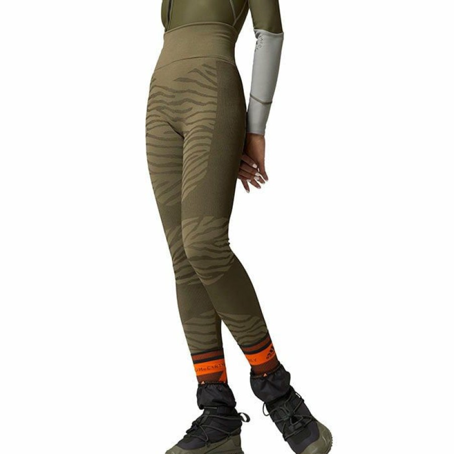 Tights & Leggings * | Discount Adidas By Stella Mccartney Women'S Seamless Yoga Tight Olive