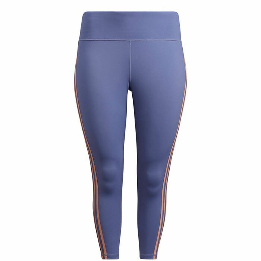 Tights & Leggings * | Hot Sale Adidas Women'S Believe This 3-Stripes 7/8 Tight (Plus Size) Violet