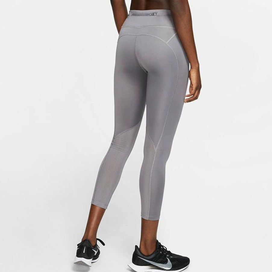 Tights & Leggings * | New Nike Women'S 3/4 Running Crop Tight Grey