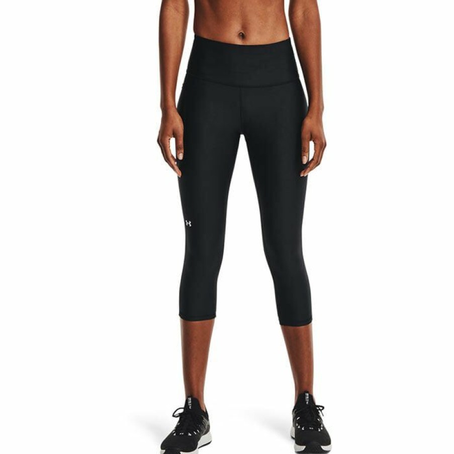 Tights & Leggings * | Top 10 Under Armour Women'S Heatgear Armour High Rise Capri Tight Black