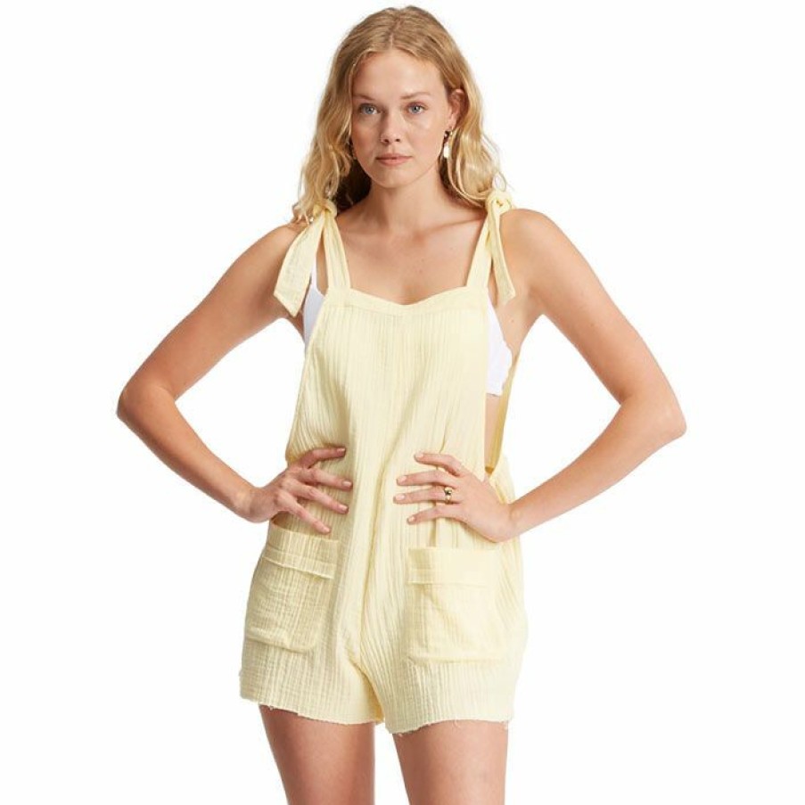 Dresses & Jumpsuits * | Cheapest Billabong Women'S Girl On The Run Romper Yellow