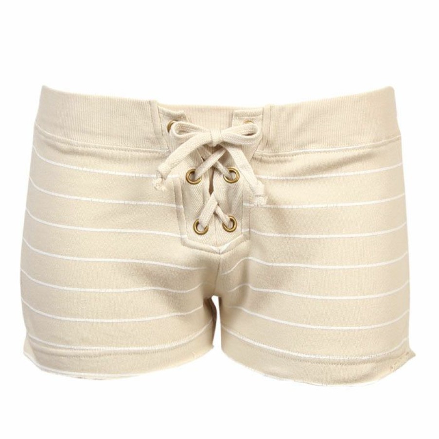 Shorts * | Best Pirce Vintage Havana Women'S Striped Lace-Up Short Stone