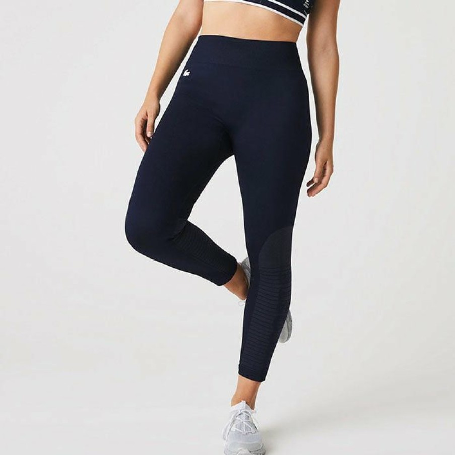 Tights & Leggings * | Buy Lacoste Women'S Sport Second Skin Knit Legging Navy