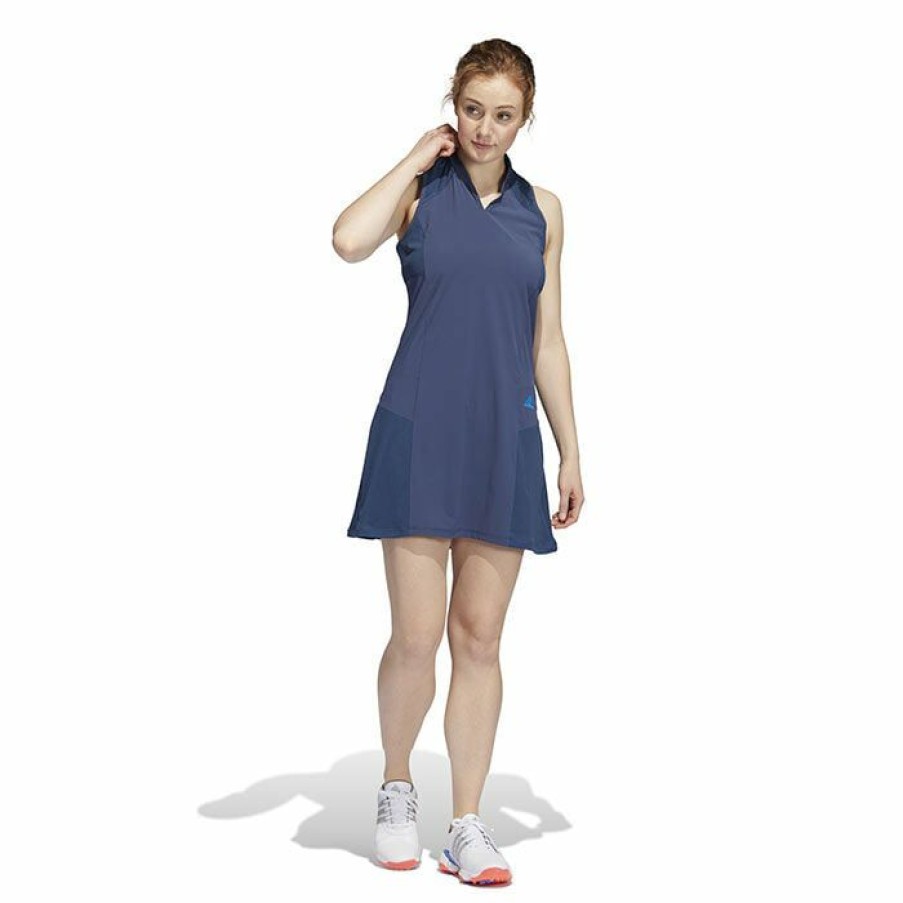 Dresses & Jumpsuits * | Best Sale Adidas Women'S Sport Heat.Rdy Sleeveless Dress Navy