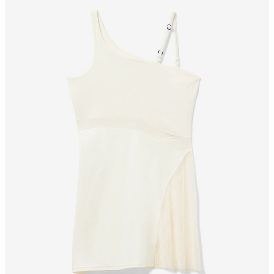 Dresses & Jumpsuits * | Discount Fila Women'S Brandon Maxwell Collection Asymmetrical Dress White