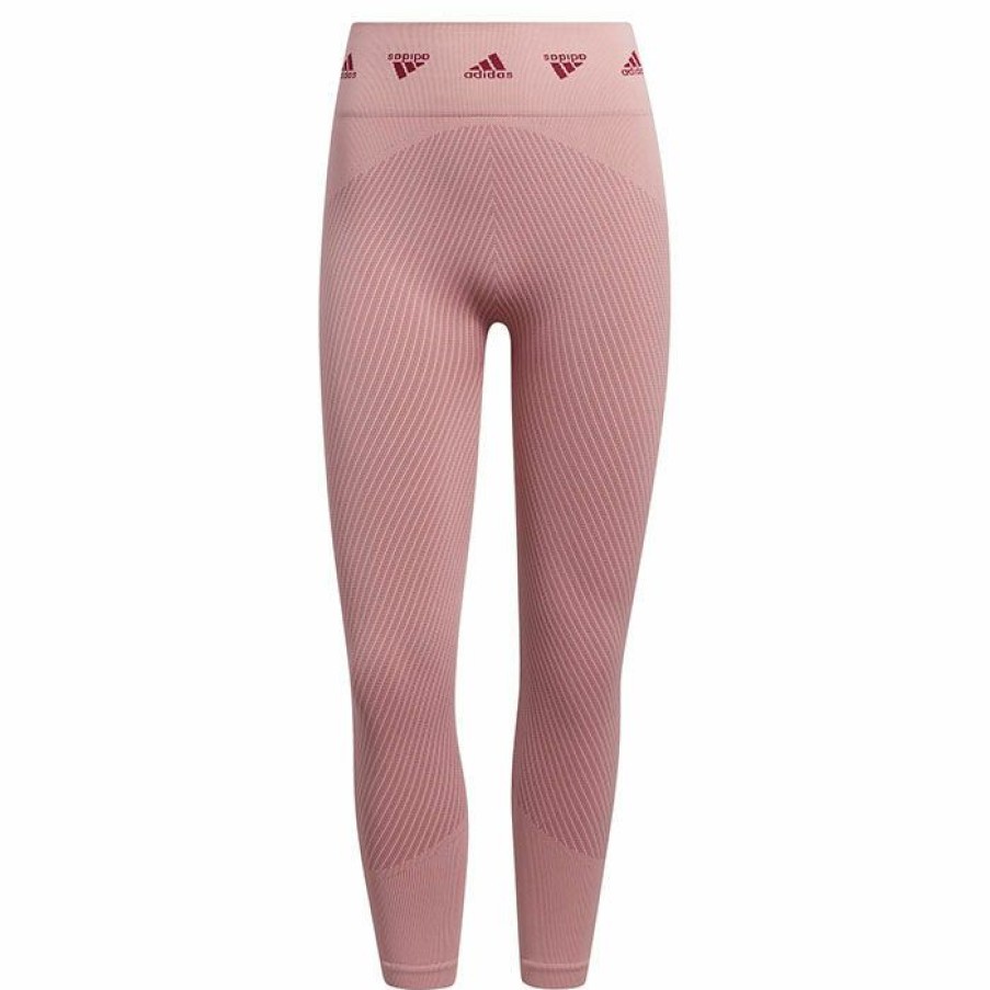 Tights & Leggings * | Wholesale Adidas Women'S Aeroknit Training 7/8 Tight Light Pink