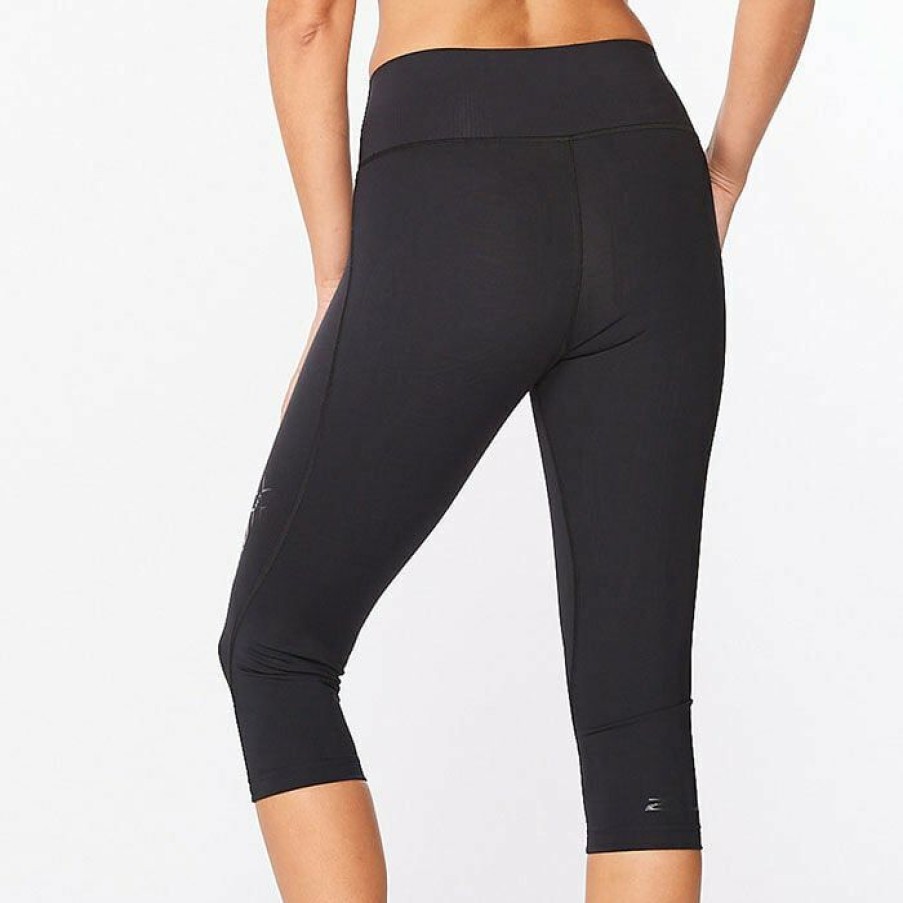 Tights & Leggings * | Best Sale 2Xu Women'S Force Mid Rise Compression 3/4 Tight Black