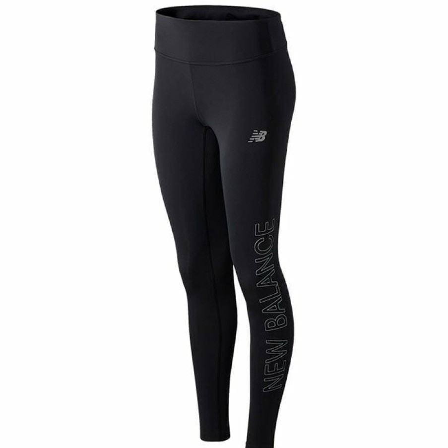 Tights & Leggings * | Cheapest New Balance Women'S Reflective Accelerate Tight Black