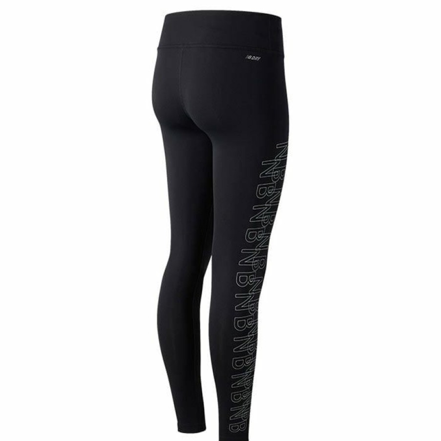 Tights & Leggings * | Cheapest New Balance Women'S Reflective Accelerate Tight Black