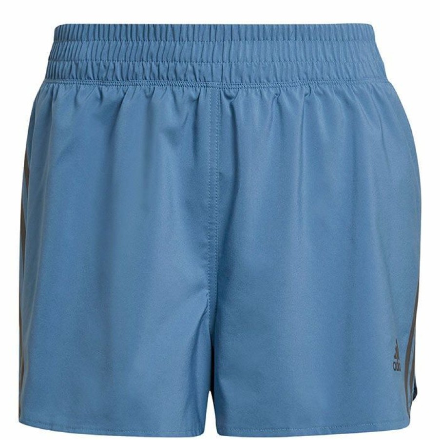 Shorts * | Top 10 Adidas Women'S Run Icons 3-Stripes Short Blue