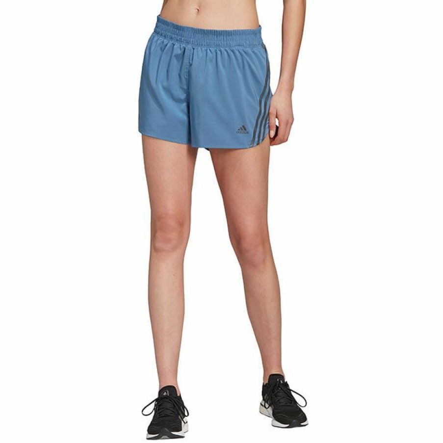 Shorts * | Top 10 Adidas Women'S Run Icons 3-Stripes Short Blue