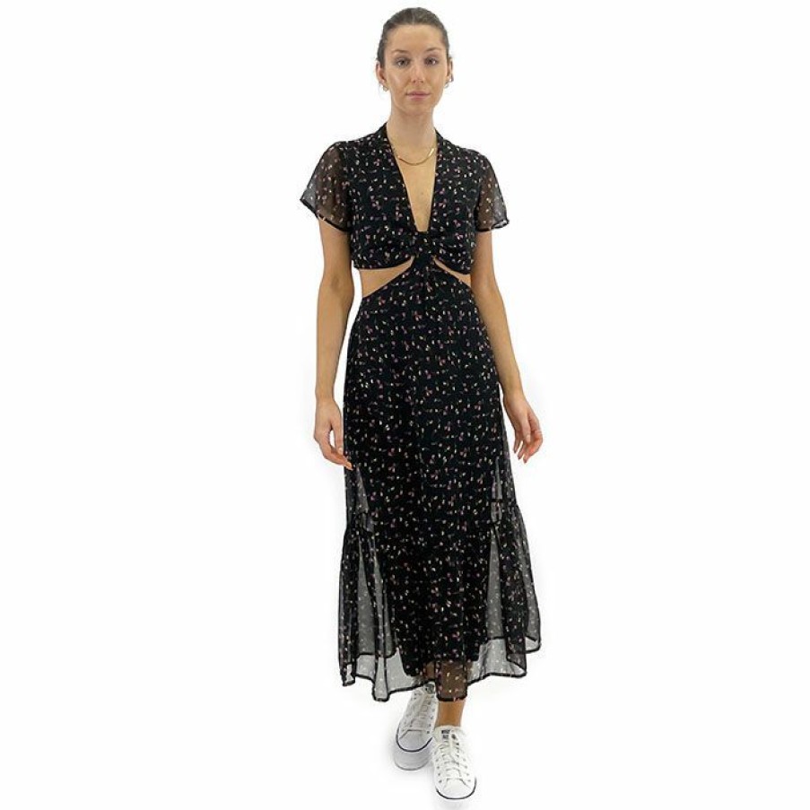 Dresses & Jumpsuits * | Hot Sale Oak & Ivy Women'S Woven Cut-Out Dress Black