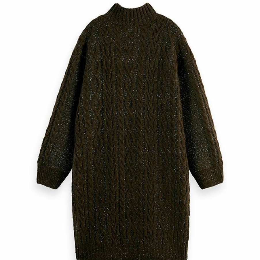 Dresses & Jumpsuits * | Top 10 Scotch & Soda Women'S Cable Knit Sweater Mini Dress Olive