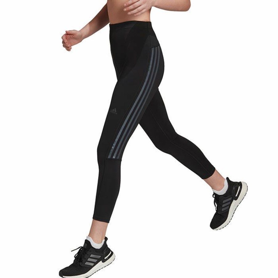 Tights & Leggings * | Wholesale Adidas Women'S Run Icons 3-Stripes 7/8 Tight Black