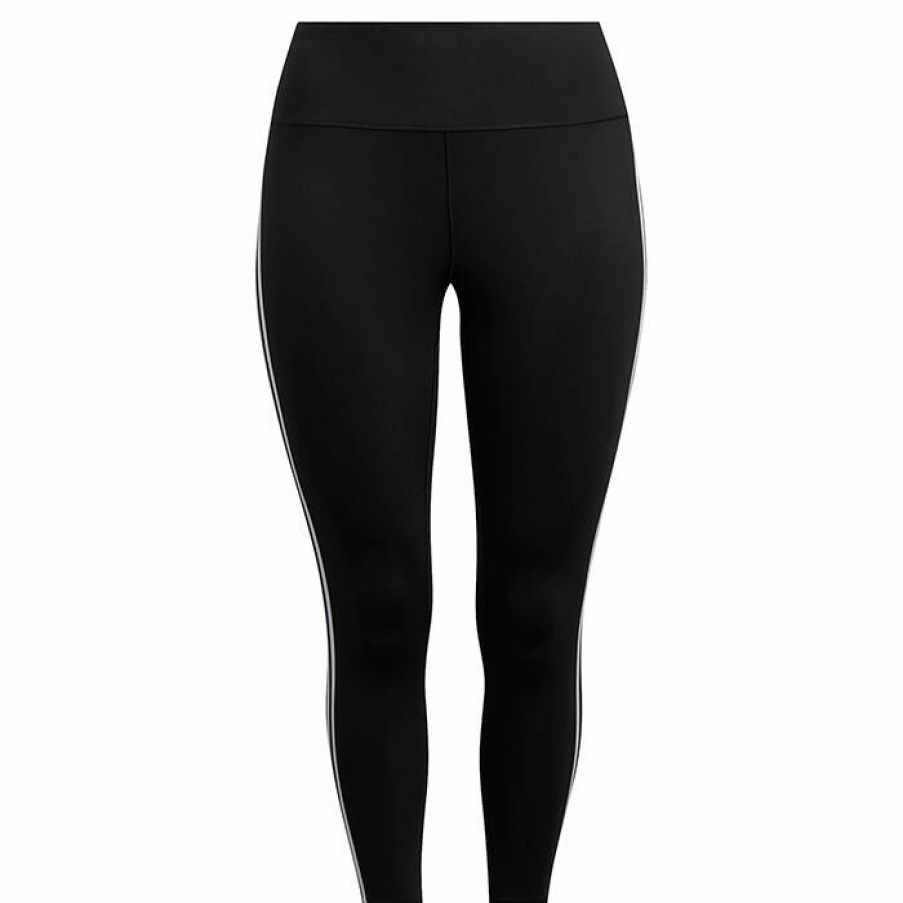 Tights & Leggings * | Budget Adidas Women'S Believe This 3-Stripes 7/8 Tight (Plus Size) Black