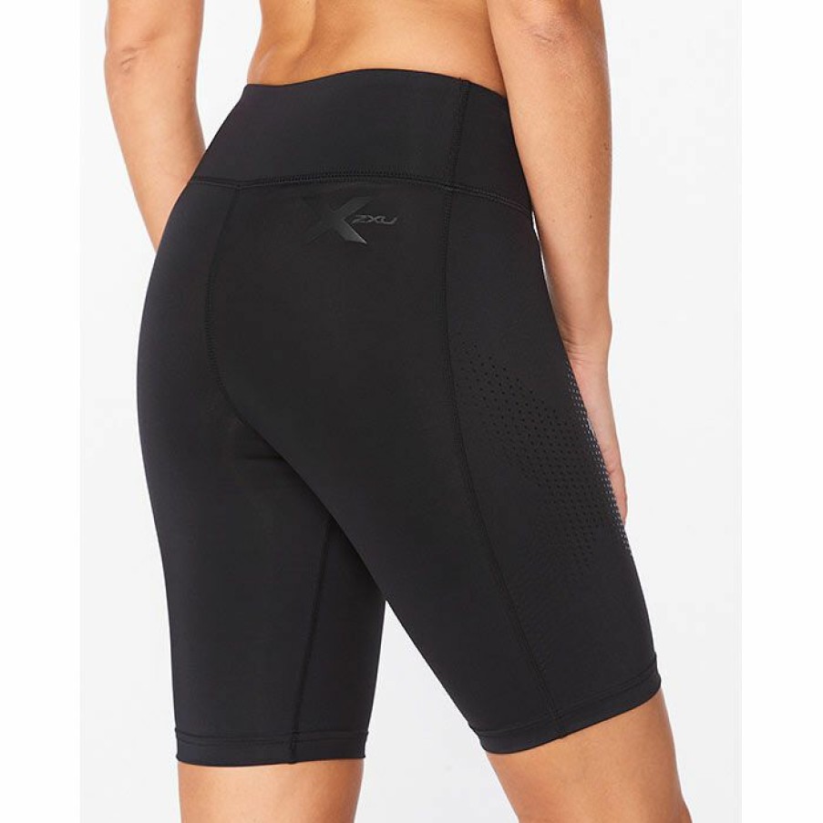 Shorts * | Discount 2Xu Women'S Motion Mid Rise Compression Short Black