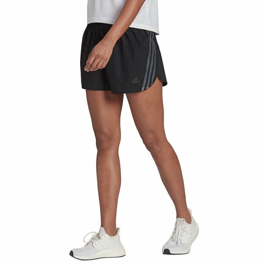 Shorts * | Budget Adidas Women'S Run Icons 3-Stripes Short Black