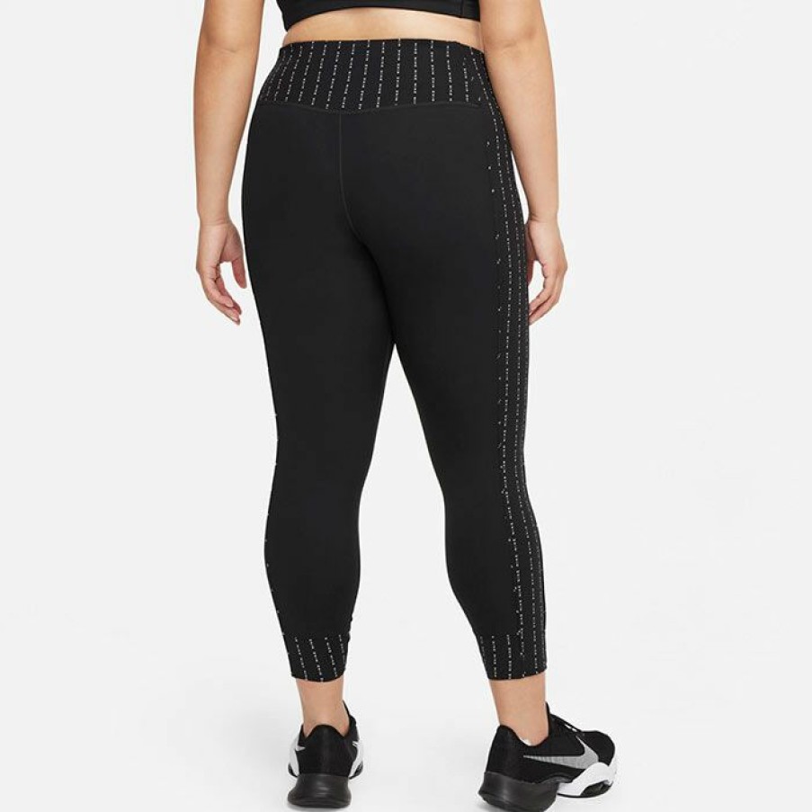 Tights & Leggings * | Deals Nike Women'S Dri-Fit One Luxe Icon Clash 7/8 Legging (Plus Size) Black