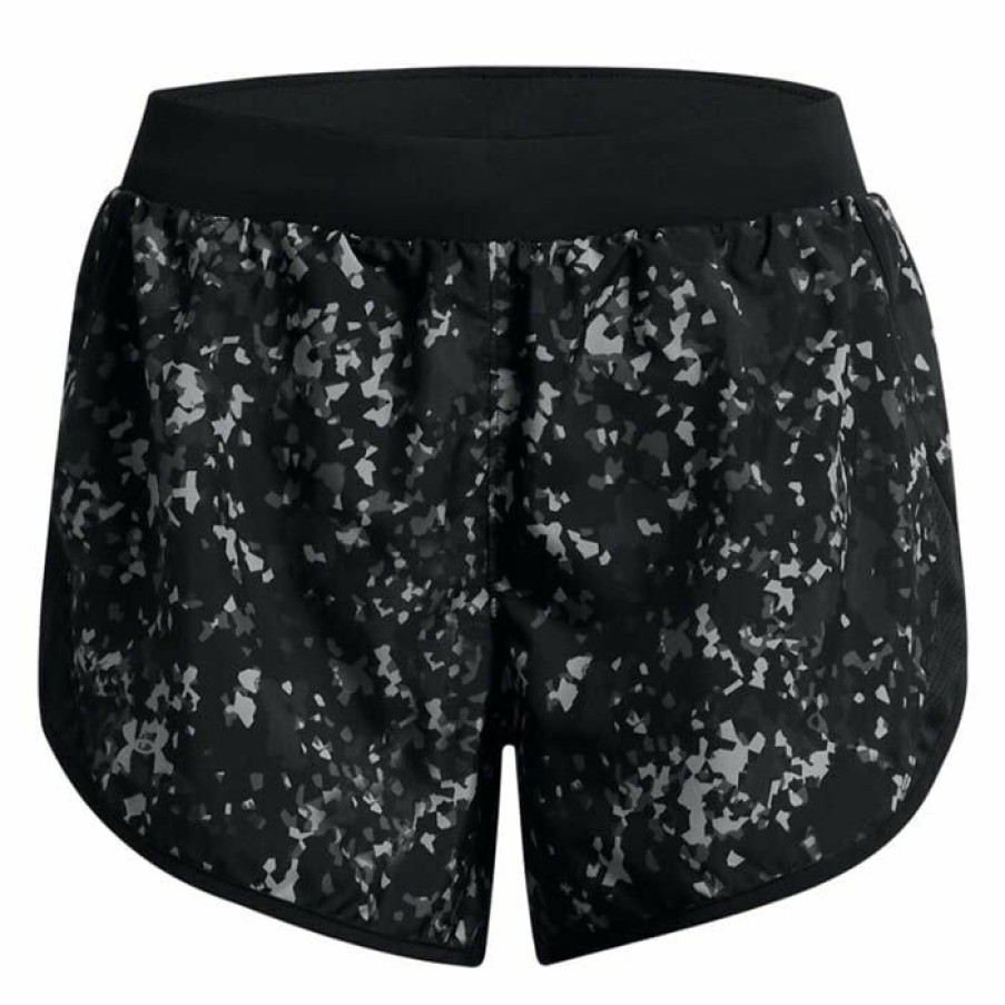 Shorts * | Brand New Under Armour Women'S Fly-By 2.0 Printed Short Black