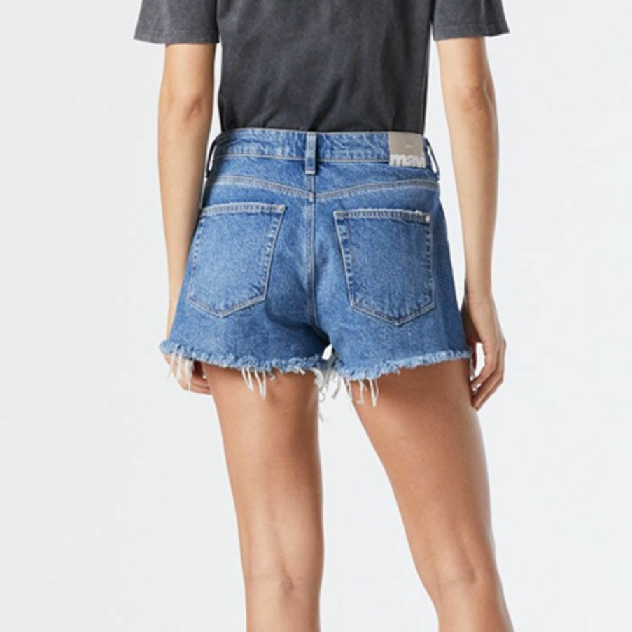 Shorts * | Best Sale Mavi Women'S Rosie High Rise Short Blue