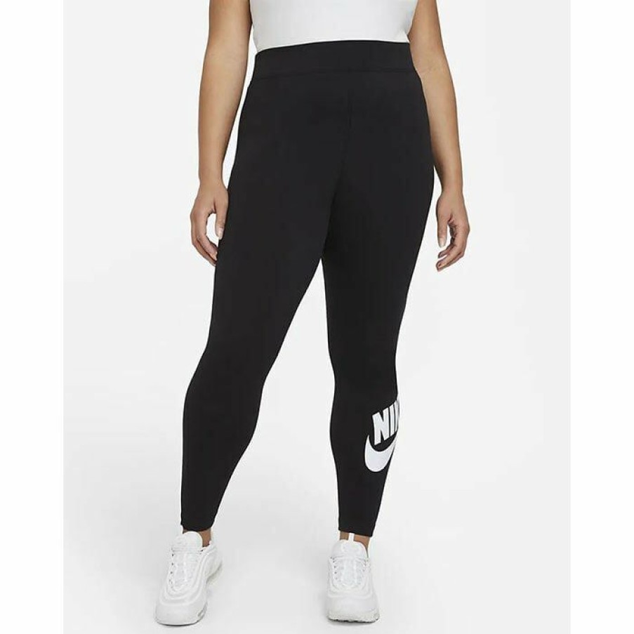 Tights & Leggings * | Cheap Nike Women'S Sportswear Essential High Waist Legging (Plus Size) Black