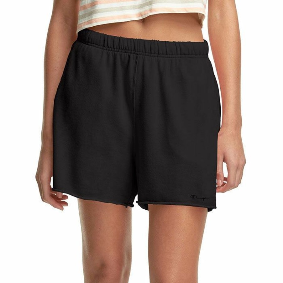 Shorts * | Best Sale Champion Women'S Lightweight Fleece Boyfriend Short Black