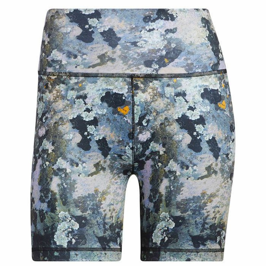 Shorts * | Best Pirce Adidas Women'S Yoga Studio Print Short Blue