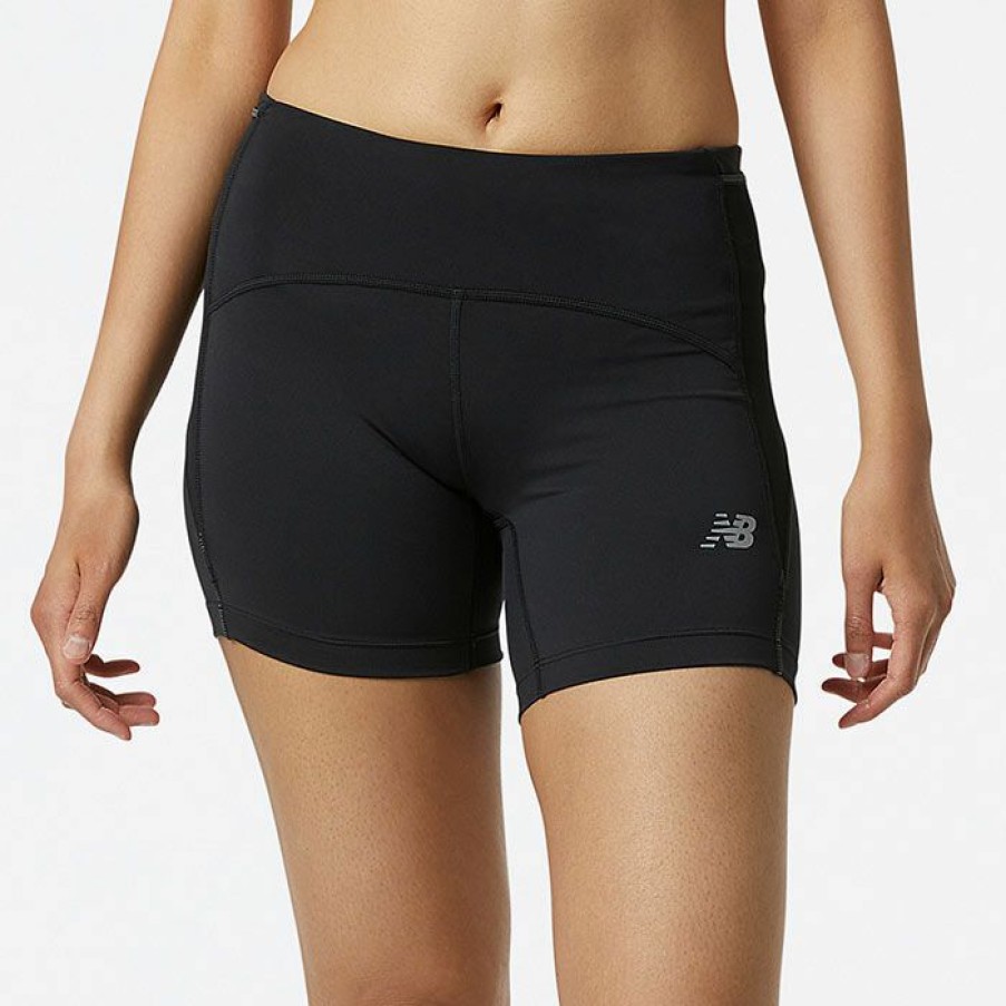 Shorts * | Top 10 New Balance Women'S Impact Run Fitted Short Black