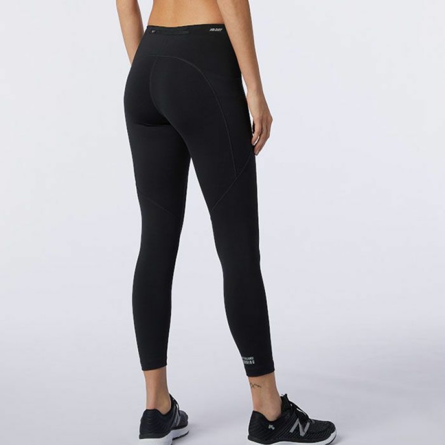 Tights & Leggings * | Best Deal New Balance Women'S Printed Impact Run Crop Tight Black