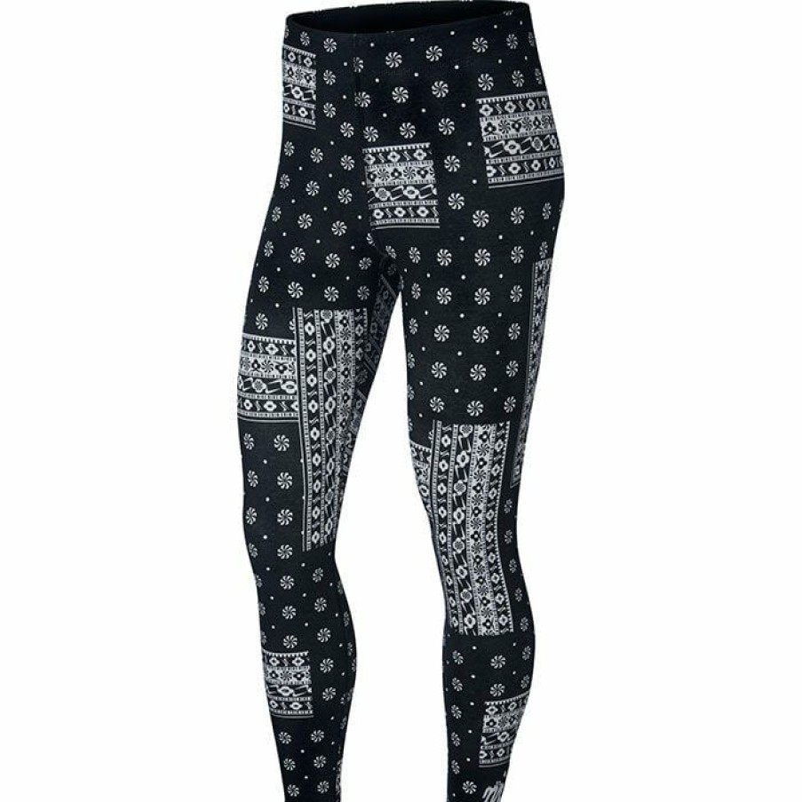 Tights & Leggings * | Wholesale Nike Women'S Sportswear Heritage Print Legging Black