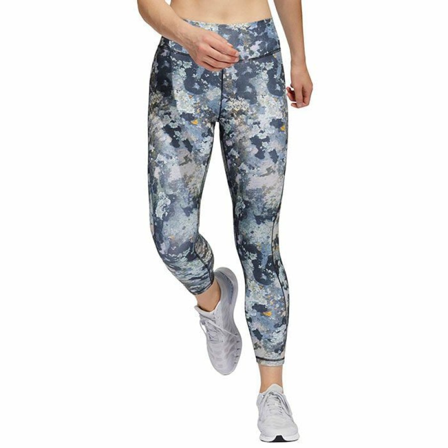 Tights & Leggings * | Cheap Adidas Women'S Yoga Studio 7/8 Tight Blue