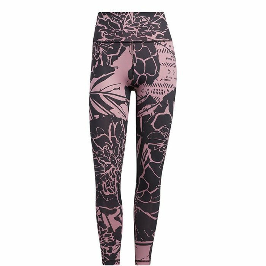 Tights & Leggings * | Hot Sale Adidas Women'S Optime Superher Training 7/8 Tight Light Pink