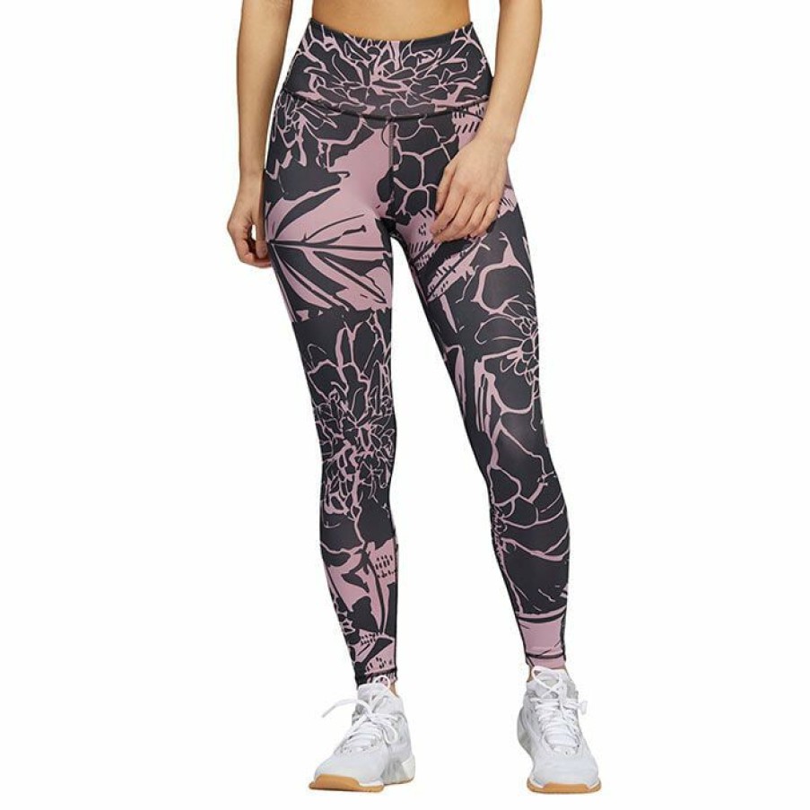 Tights & Leggings * | Hot Sale Adidas Women'S Optime Superher Training 7/8 Tight Light Pink