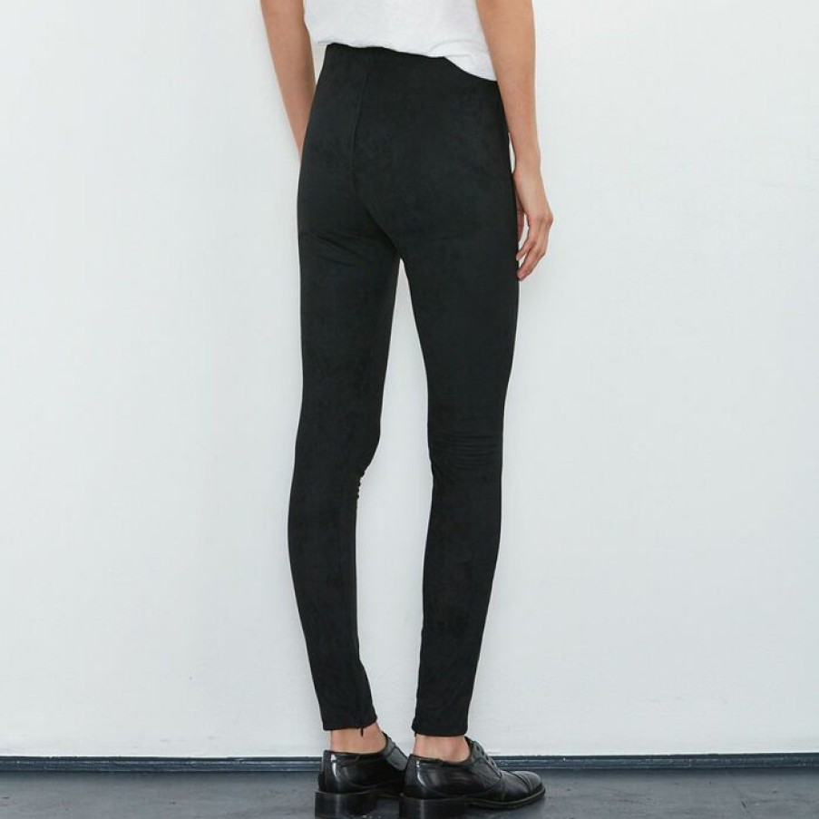 Tights & Leggings * | Buy Velvet Women'S Rosalind Faux Suede Legging Black