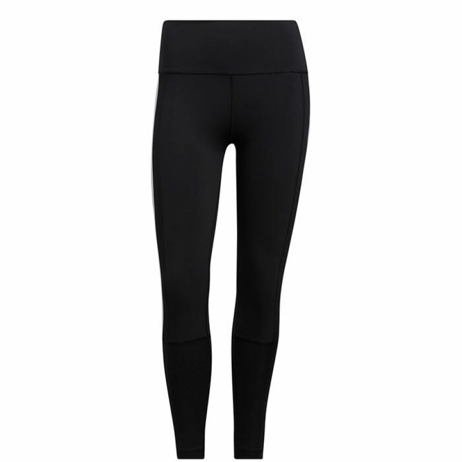 Tights & Leggings * | Cheap Adidas Women'S Believe This 2.0 3-Stripes Ribbed 7/8 Tight Black