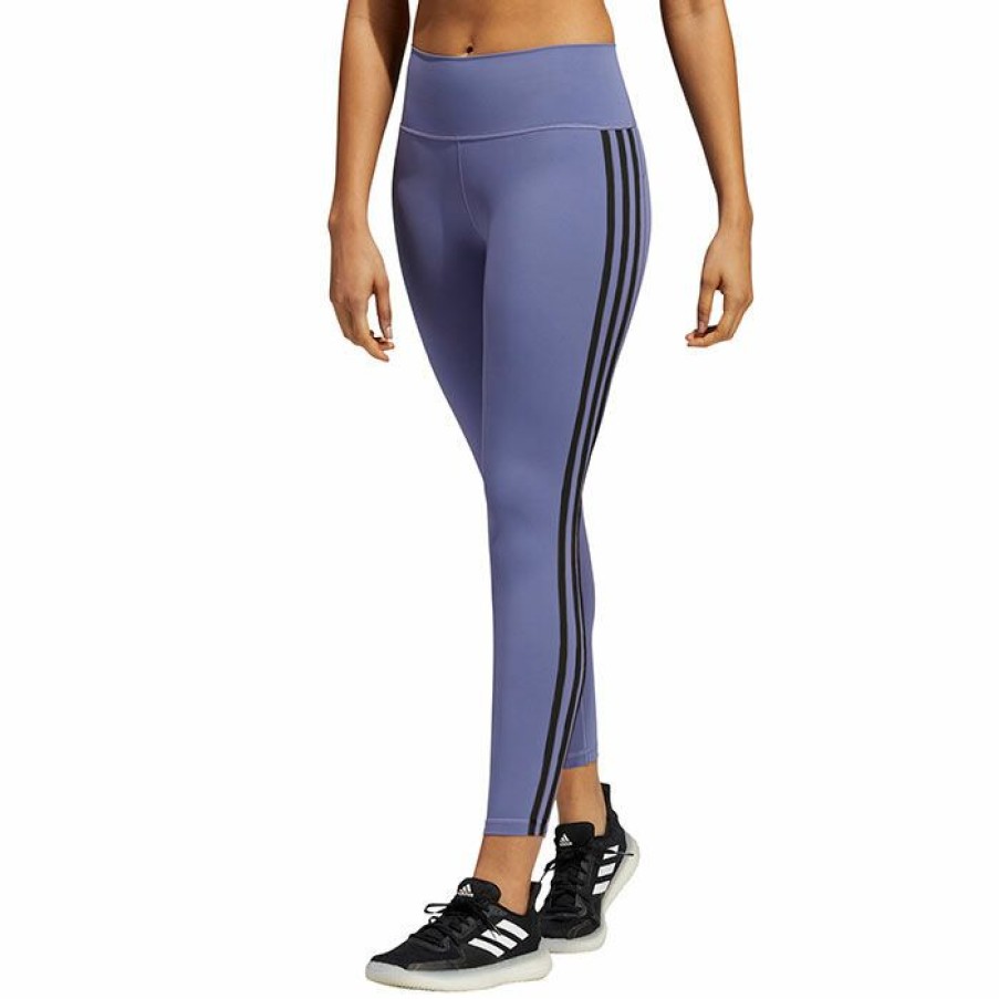 Tights & Leggings * | Buy Adidas Women'S Believe This 2.0 3-Stripes 7/8 Tight Violet