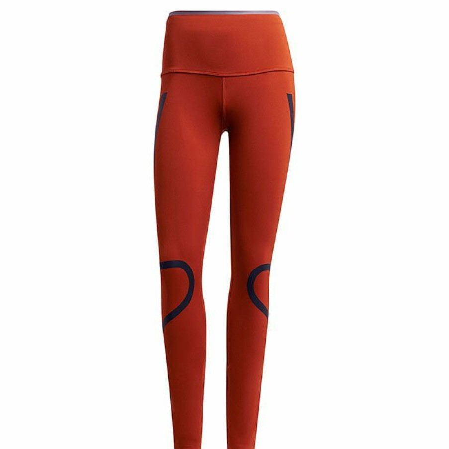 Tights & Leggings * | Flash Sale Adidas By Stella Mccartney Women'S Truepace Tight Dark Red