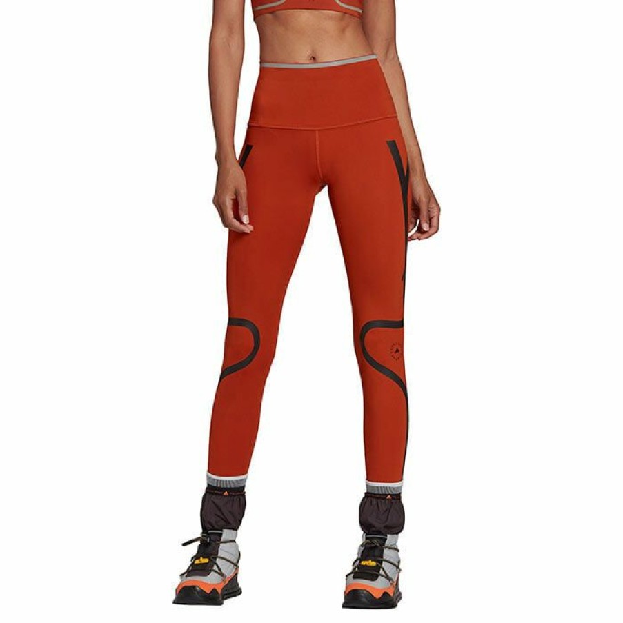 Tights & Leggings * | Flash Sale Adidas By Stella Mccartney Women'S Truepace Tight Dark Red