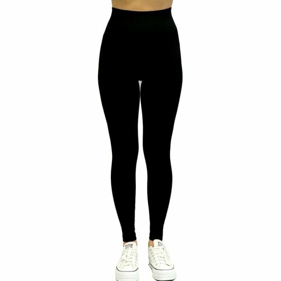 Tights & Leggings * | Best Deal Oak & Ivy Women'S Ribbed Knit Legging Black