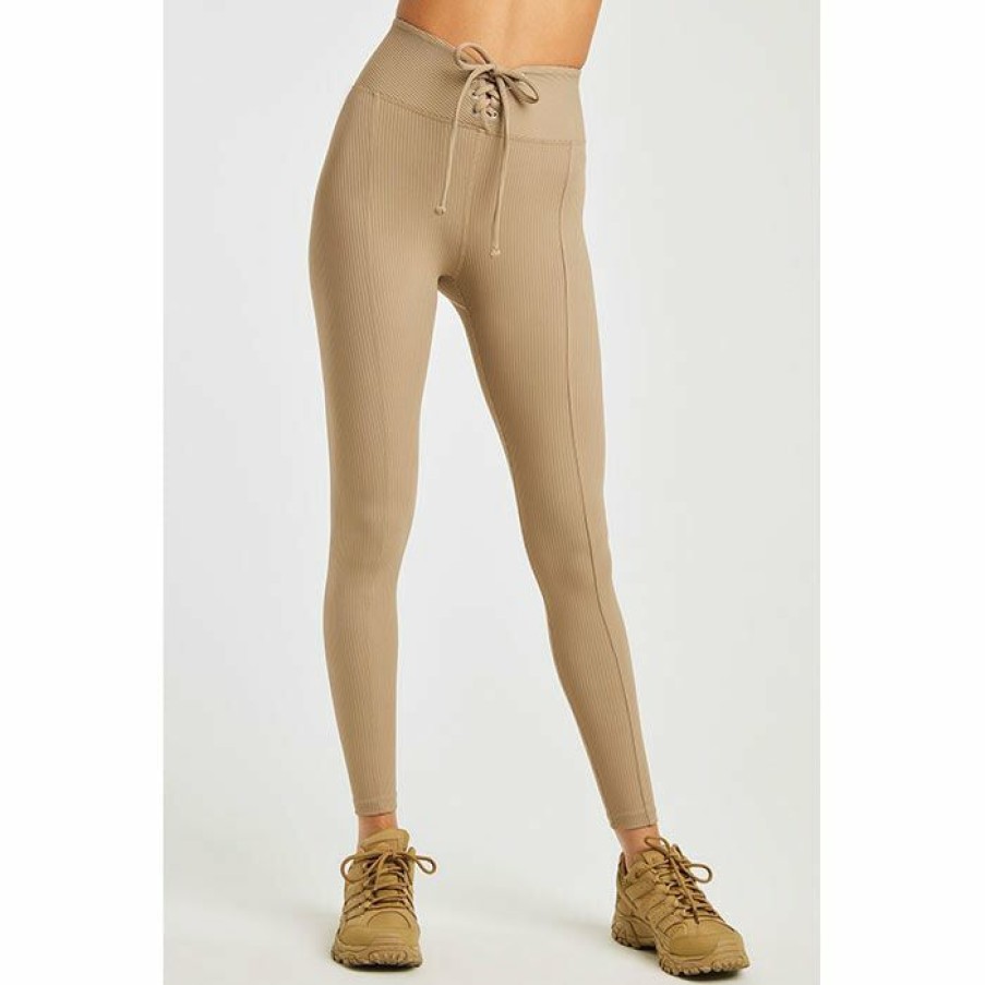 Tights & Leggings * | Promo Year Of Ours Women'S Ribbed Football Legging Tan