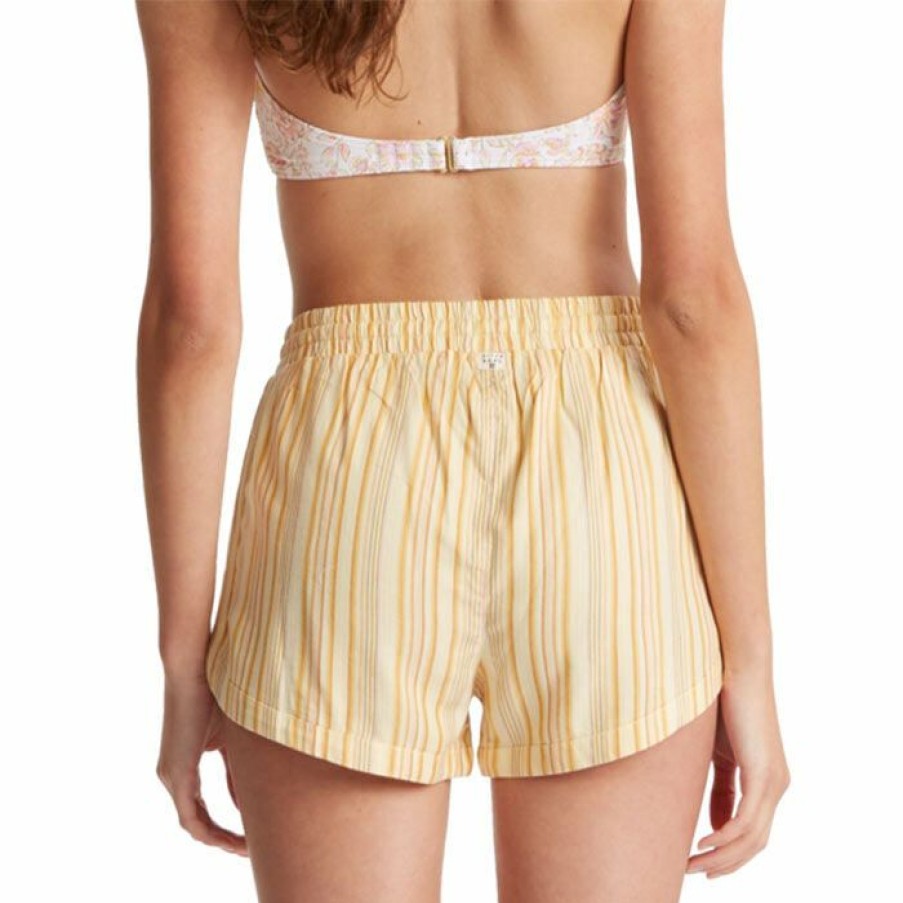 Shorts * | Flash Sale Billabong Women'S Road Trippin' Yarn-Dyed Short Yellow