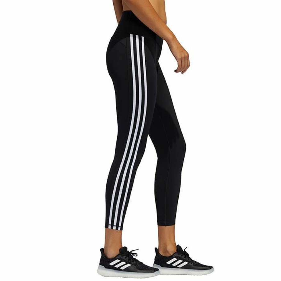 Tights & Leggings * | Wholesale Adidas Women'S Believe This 2.0 3-Stripes 7/8 Tight Black