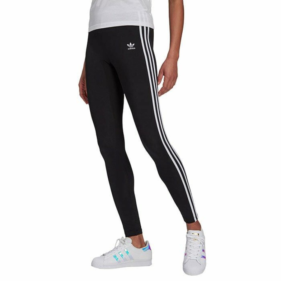 Tights & Leggings * | Discount Adidas Originals Women'S Adicolor Classics 3-Stripes Tight Black