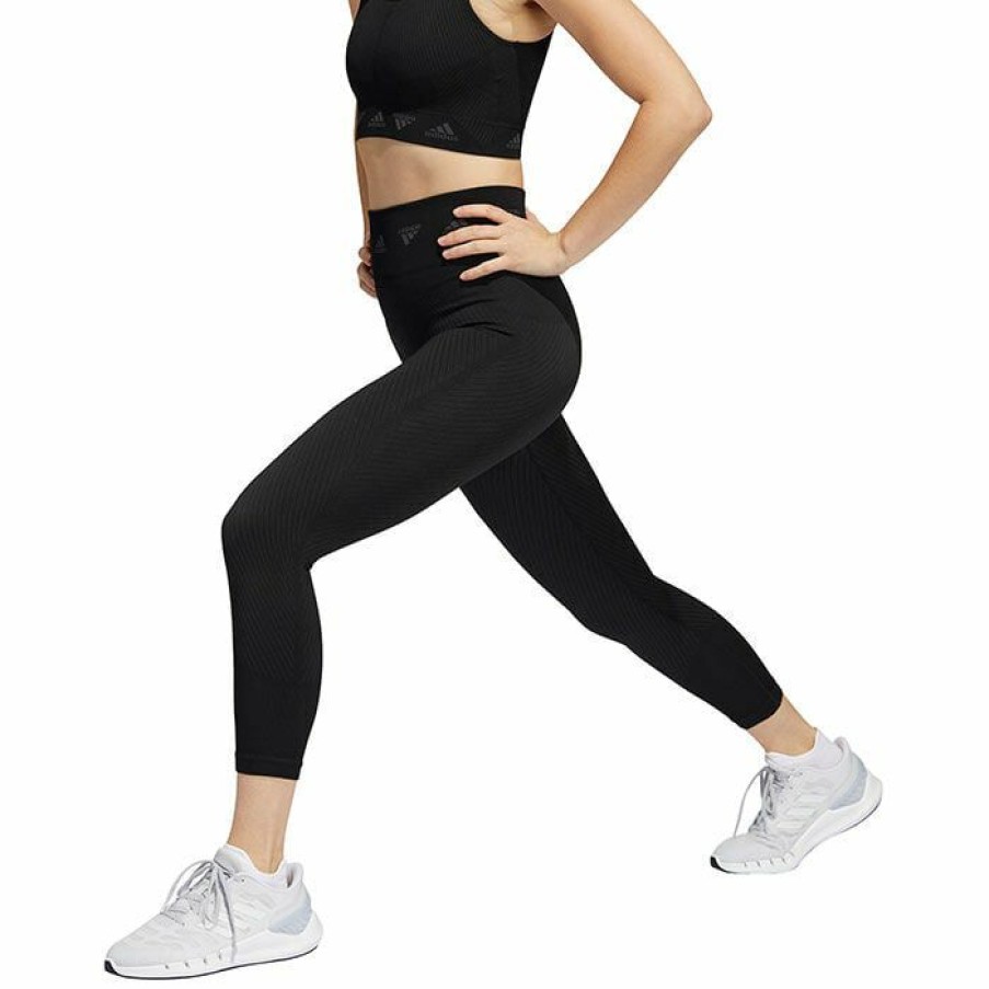 Tights & Leggings * | Promo Adidas Women'S Aeroknit Training 7/8 Tight Black