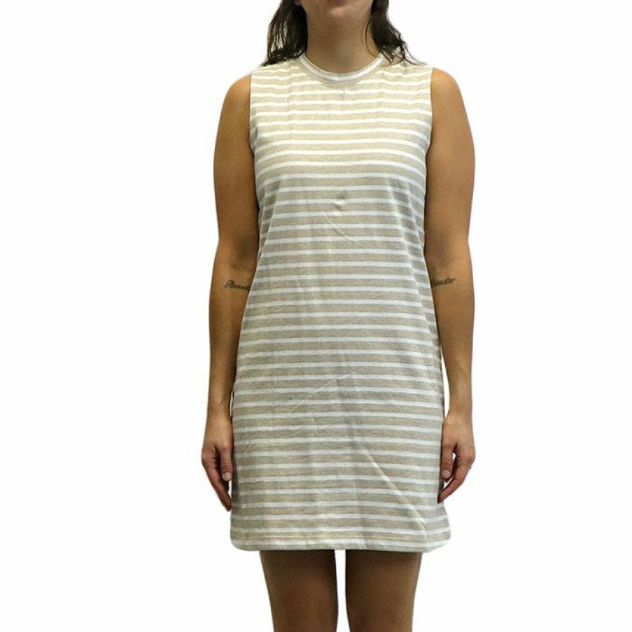 Dresses & Jumpsuits * | Flash Sale Oak & Ivy Women'S Striped Tank Mini Dress Tan